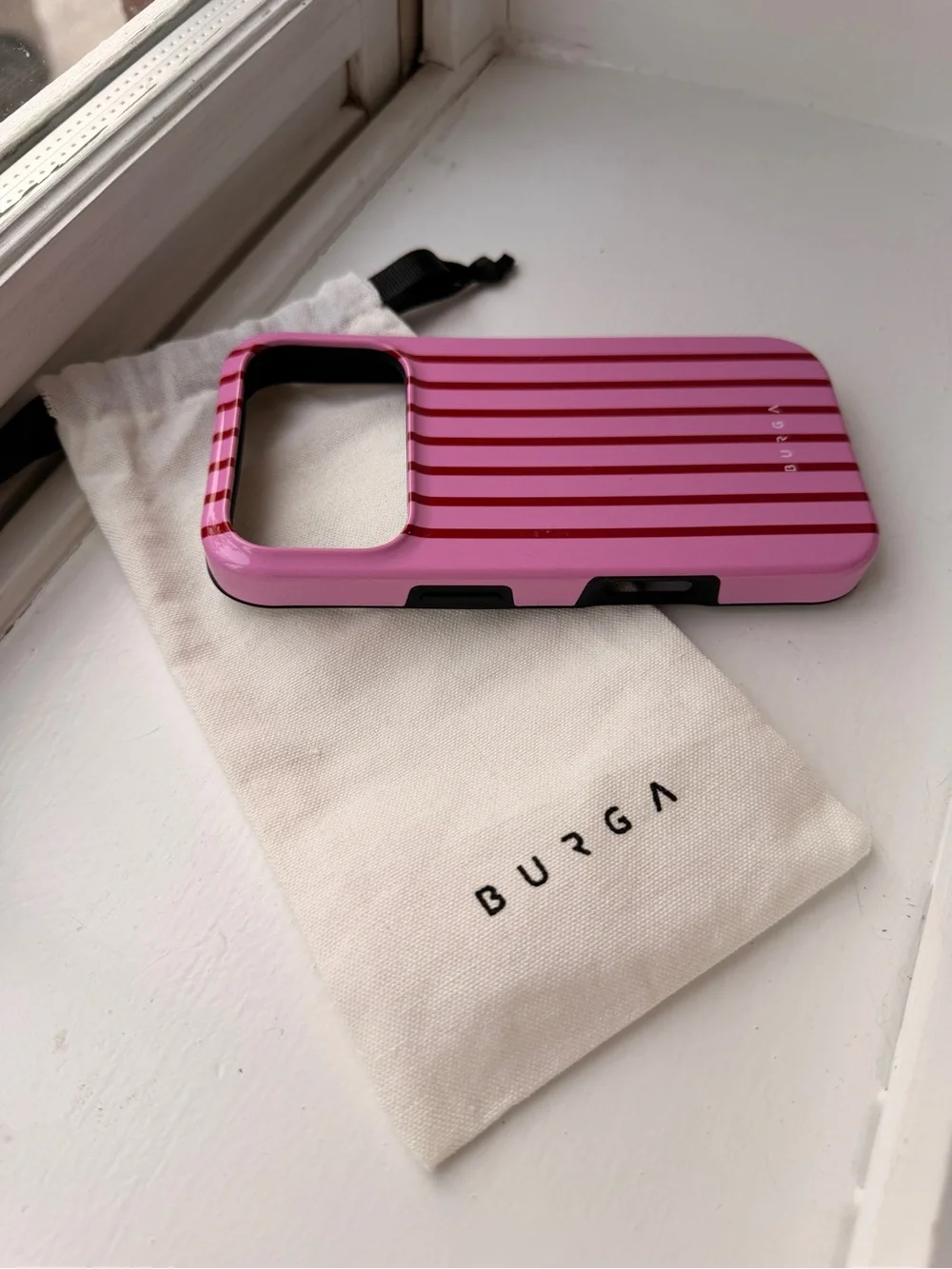 NWT Burga Favorite Bikini Pink & Red Striped iPhone 17 Pro Case